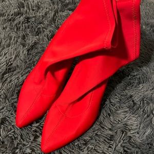Red Scuba Material Bootie ❤️♥️